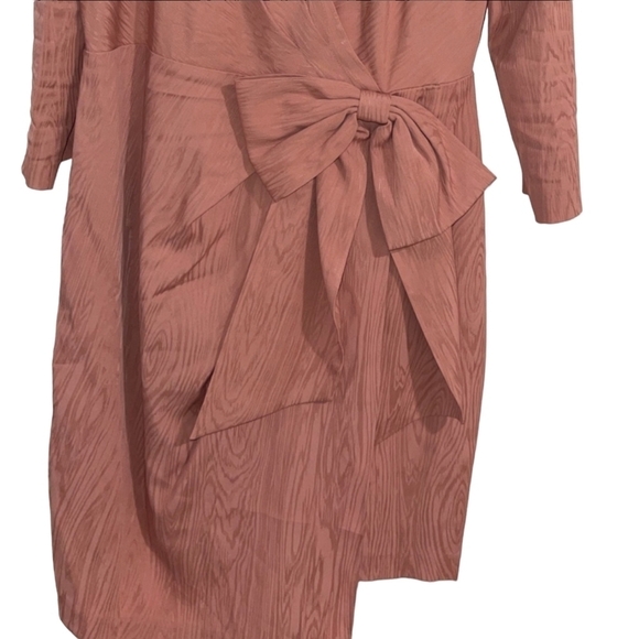 Bcbgmaxazria Puff-Sleeve Bow Dusty Rose Dress Size: 4 - Picture 7 of 13